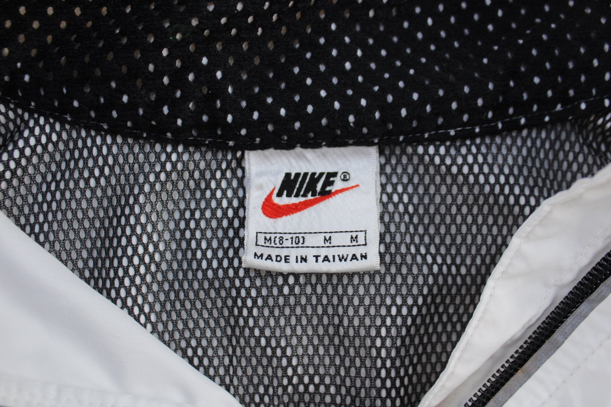 Women's 90's Nike Embroidered Logo Blue, Black, & White Zip Up Jacket - ThriftedThreads.com