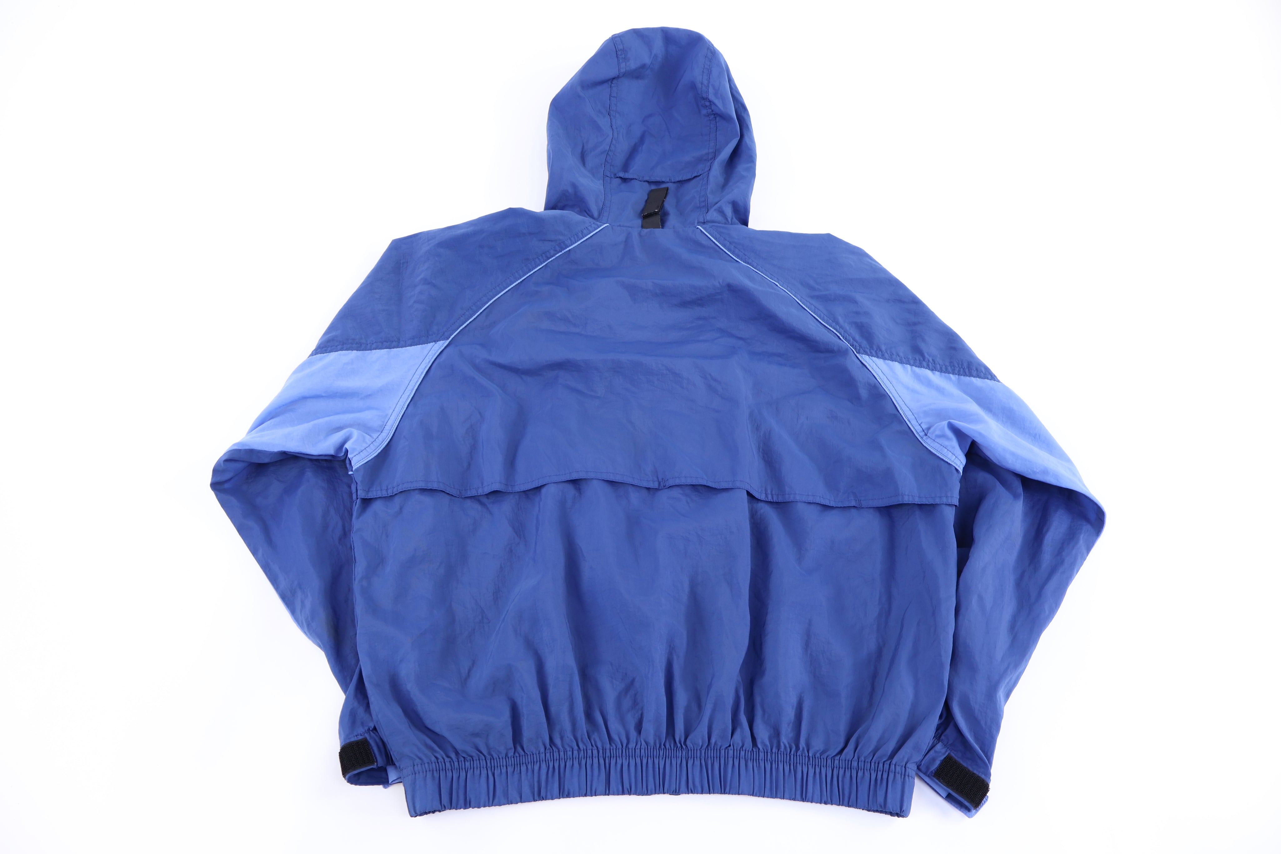 Women's 90's Nike Embroidered Logo Blue Full Zip Windbreaker - Jacket - Thrifted Threads
