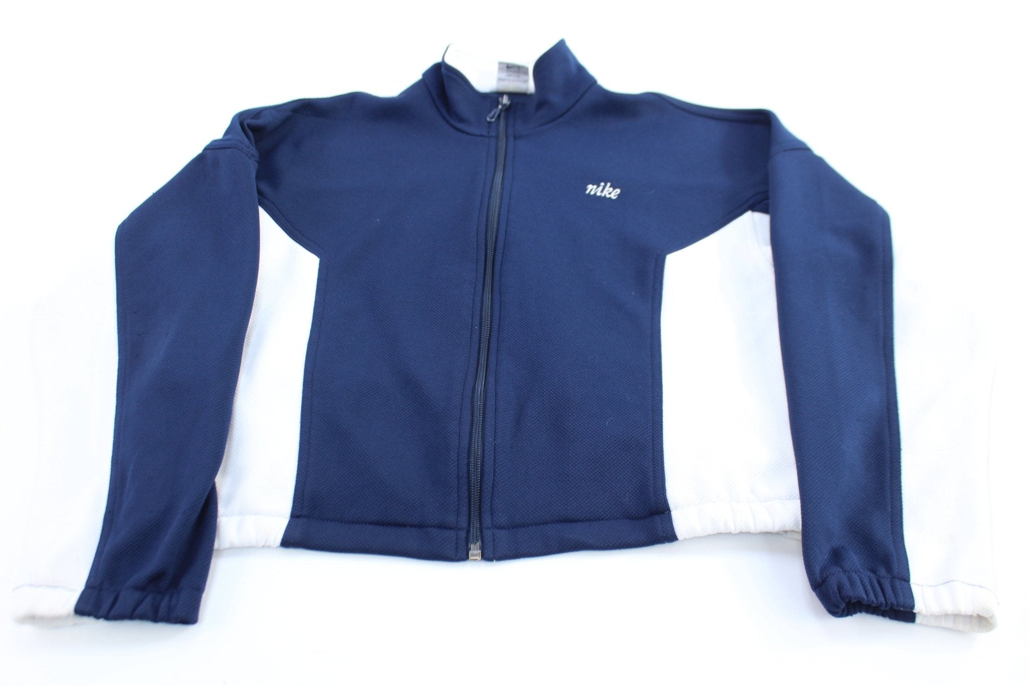 Women's 90's Nike Embroidered Logo Blue & White Zip Up Jacket - Jackets - Thrifted Threads