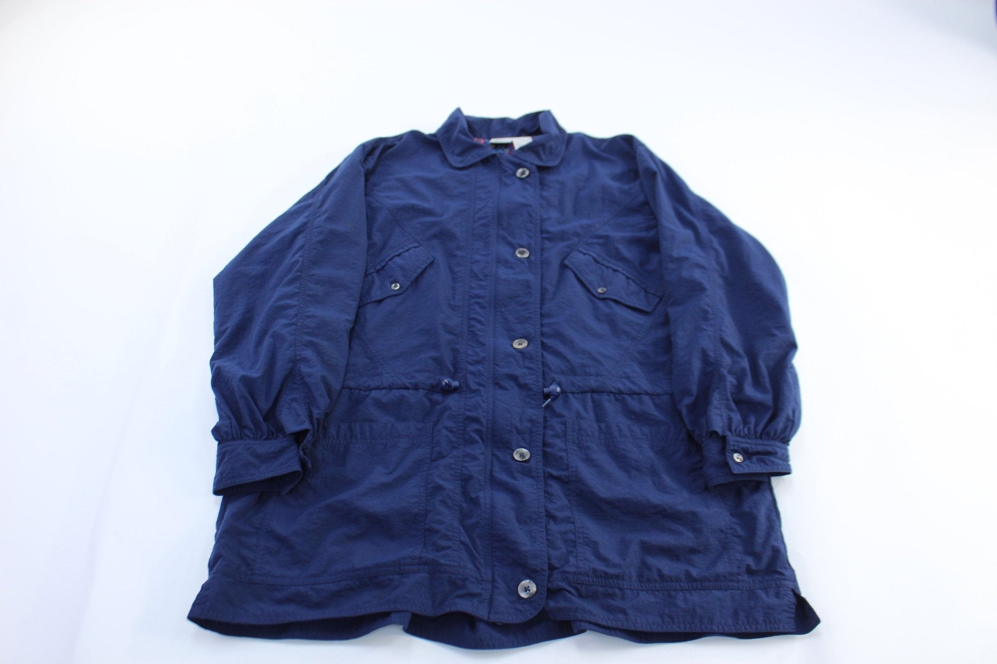 Women's 90's Nike Embroidered Logo Blue Zip Up Jacket - Jacket - Thrifted Threads