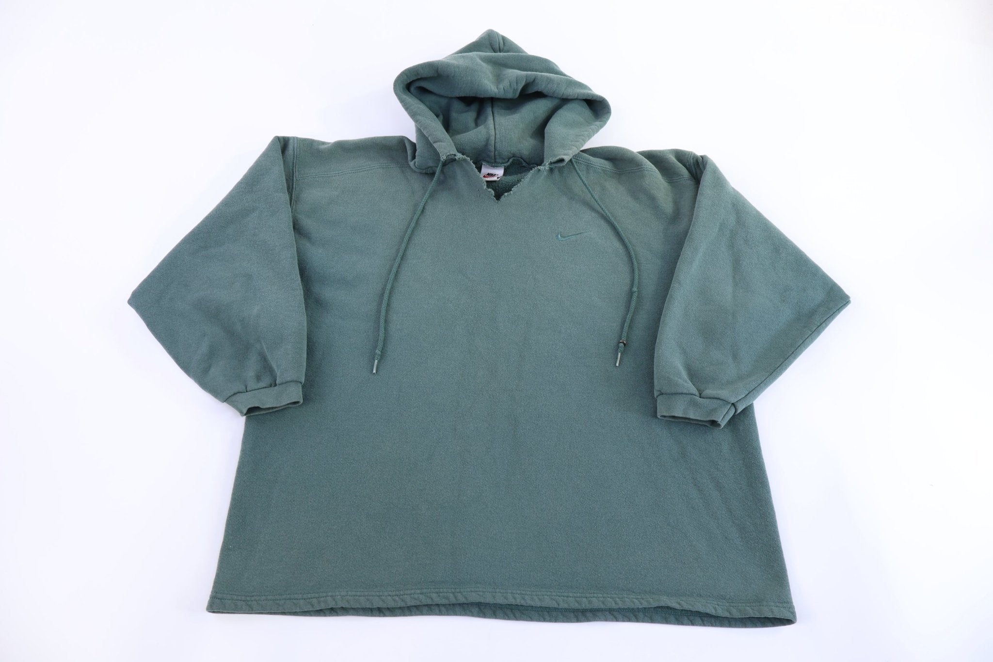 Women's 90's Nike Embroidered Logo Green Pullover Hoodie - Sweatshirt - Thrifted Threads