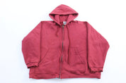 Women's 90's Nike Embroidered Logo Maroon Zip Up Hoodie - ThriftedThreads.com