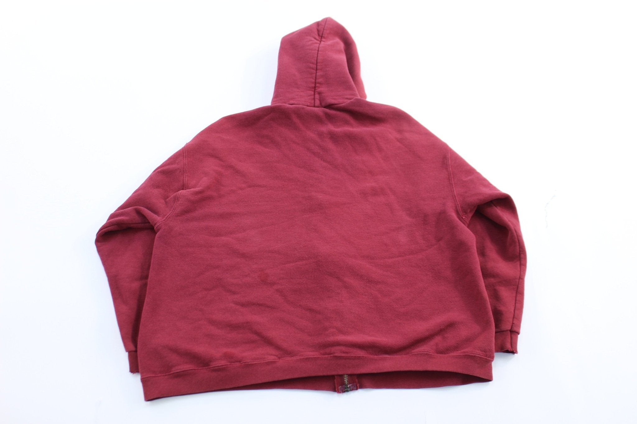 Women's 90's Nike Embroidered Logo Maroon Zip Up Hoodie - ThriftedThreads.com
