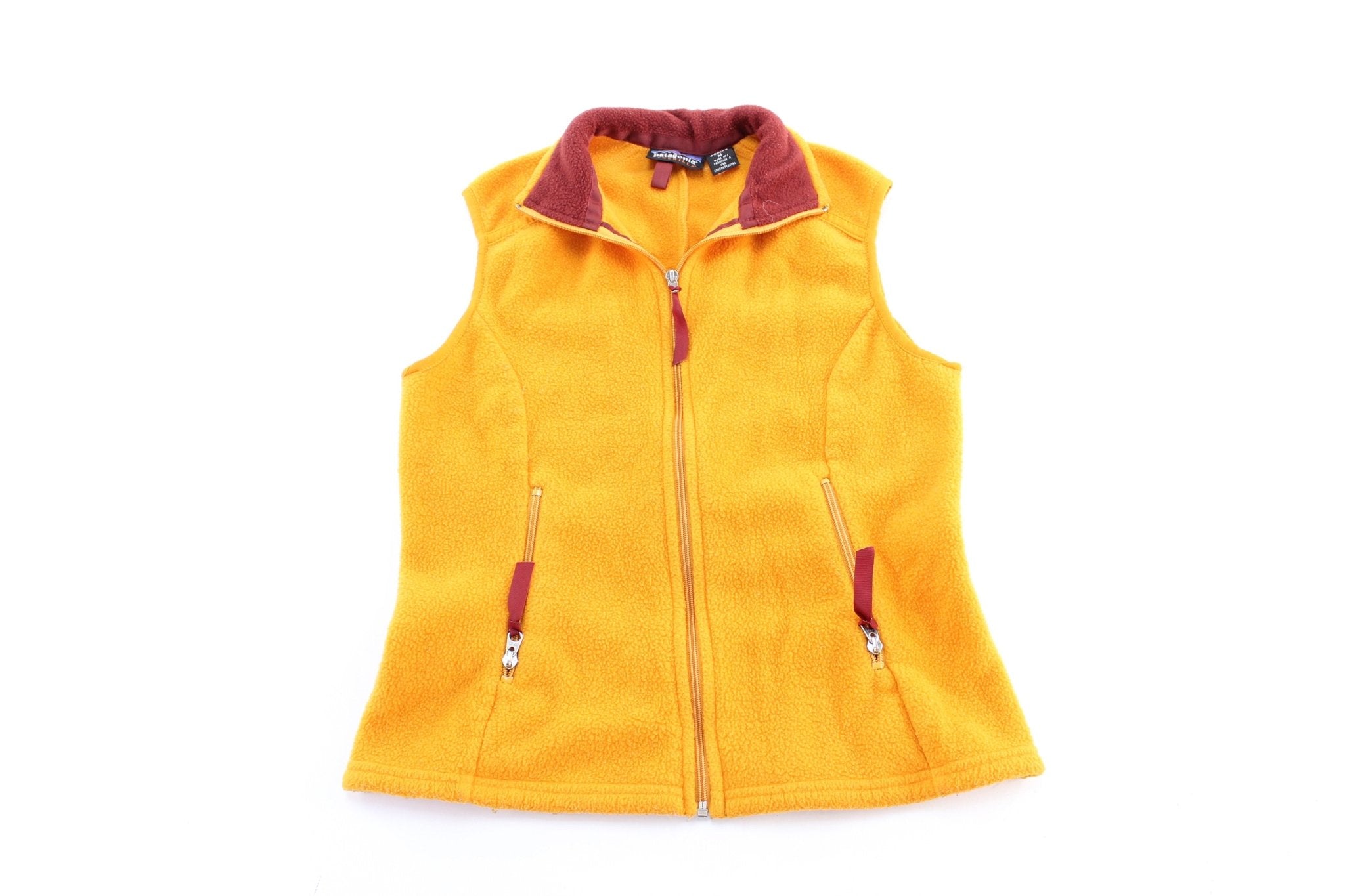 Women's 90's Patagonia Yellow Fleece Zip Up Vest –