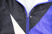 Women's 90's Reebok Embroidered Logo Black, Blue, & White Zip Up Jacket - ThriftedThreads.com