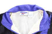 Women's 90's Reebok Embroidered Logo Black, Blue, & White Zip Up Jacket - ThriftedThreads.com