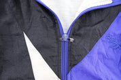 Women's 90's Reebok Embroidered Logo Black, Blue, & White Zip Up Jacket - Jacket - Thrifted Threads