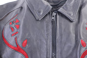 Women's 90's Thinsulate Black Leather Full Zip Fringe Jacket - Jacket - Thrifted Threads