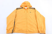Women's Adidas Embroidered Logo Black & Orange Striped Zip Up Jacket - Jackets - Thrifted Threads