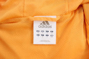 Women's Adidas Embroidered Logo Black & Orange Striped Zip Up Jacket - Jackets - Thrifted Threads
