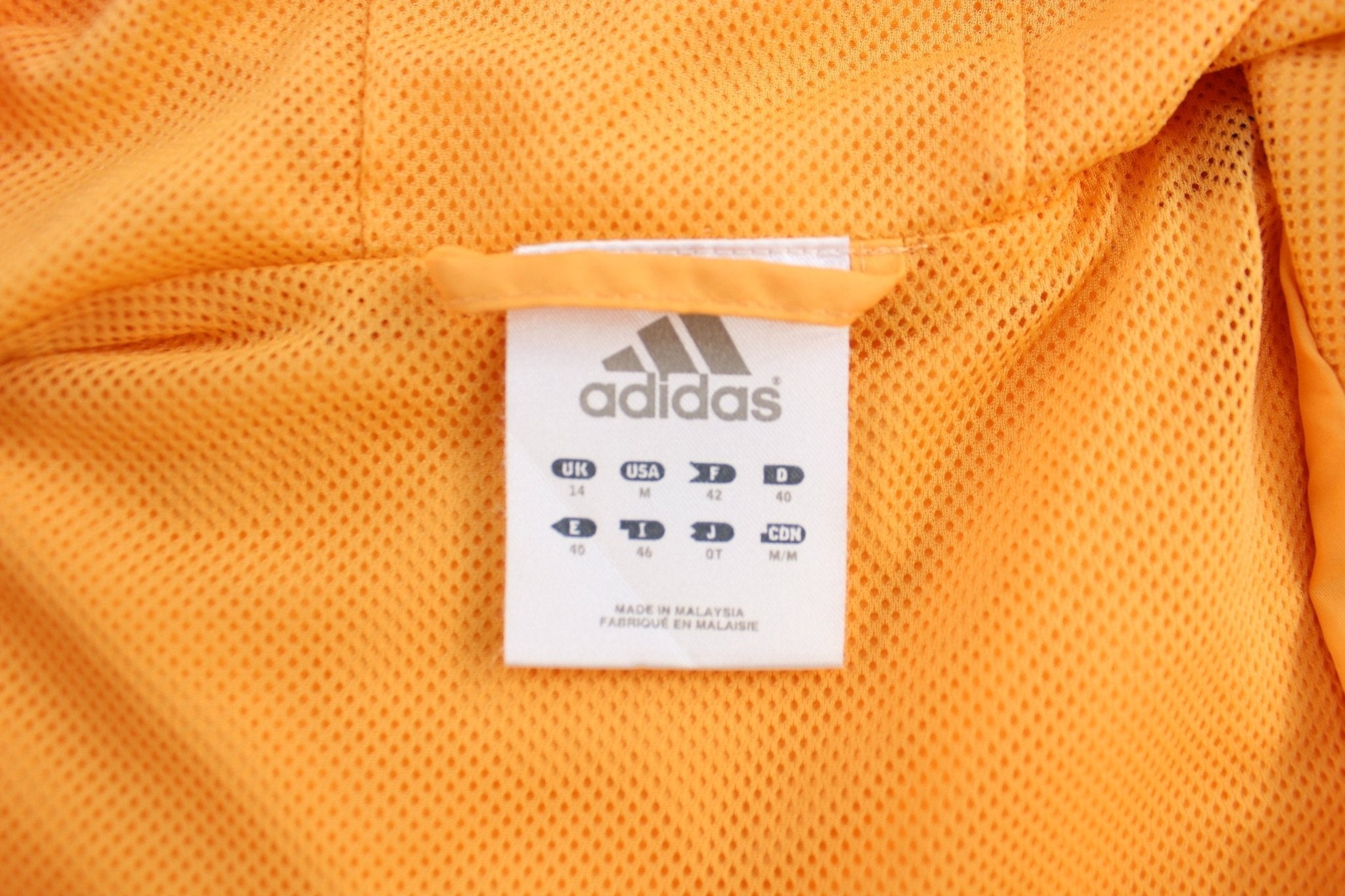 Women's Adidas Embroidered Logo Black & Orange Striped Zip Up Jacket - Jackets - Thrifted Threads
