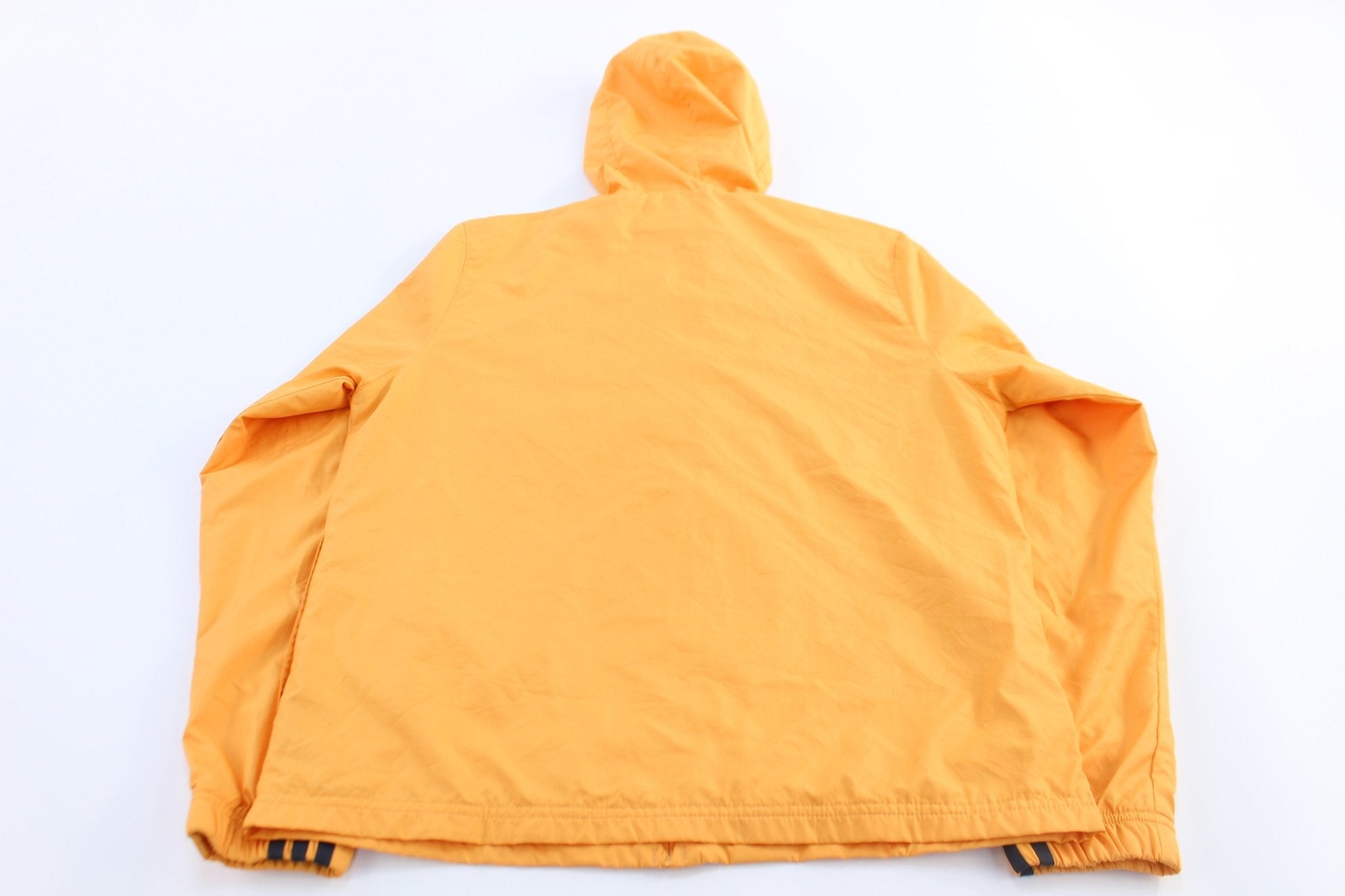 Women's Adidas Embroidered Logo Black & Orange Striped Zip Up Jacket - Jackets - Thrifted Threads