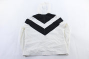Women's Adidas Embroidered Logo Black & White Striped Zip Up Jacket - Jacket - Thrifted Threads
