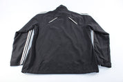 Women's Adidas Embroidered Logo Black & White Striped Zip Up Jacket - Jackets - Thrifted Threads