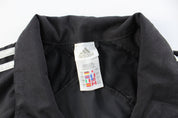 Women's Adidas Embroidered Logo Black & White Striped Zip Up Jacket - Jackets - Thrifted Threads