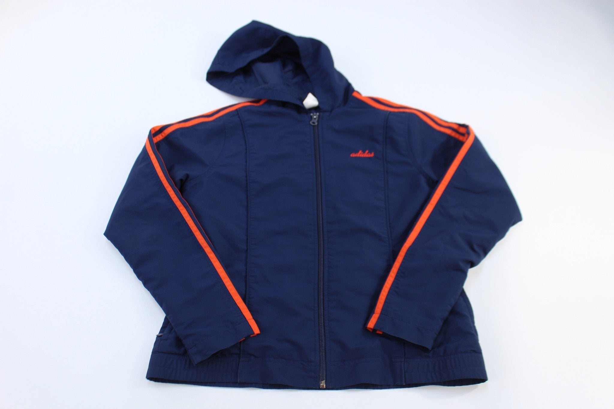 Women's Adidas Embroidered Logo Blue & Orange Full Zip Jacket - Jacket - Thrifted Threads