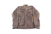 Women's Adidas Embroidered Logo Brown Fleece Zip Up Jacket - Jacket - Thrifted Threads