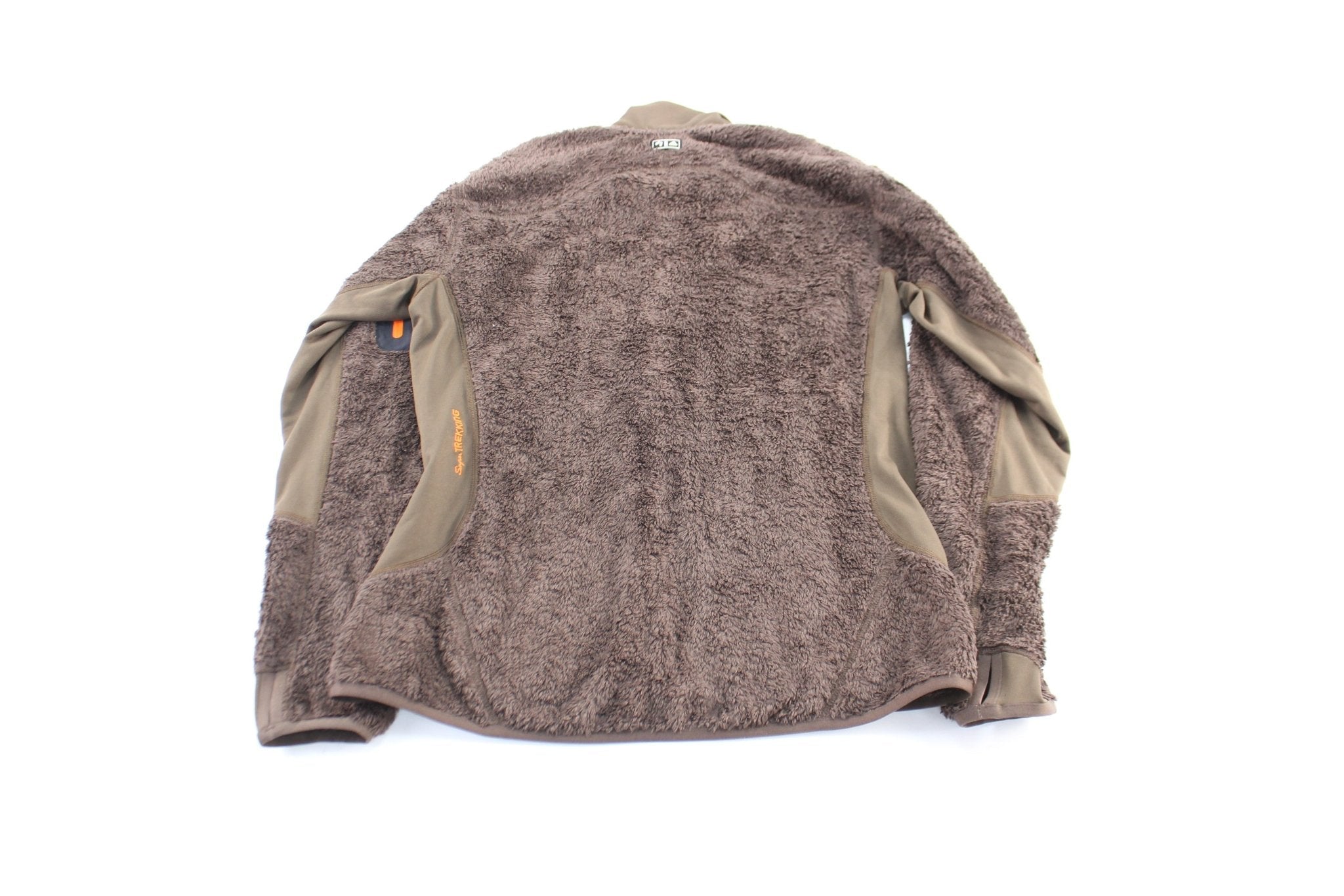 Women's Adidas Embroidered Logo Brown Fleece Zip Up Jacket - Jacket - Thrifted Threads