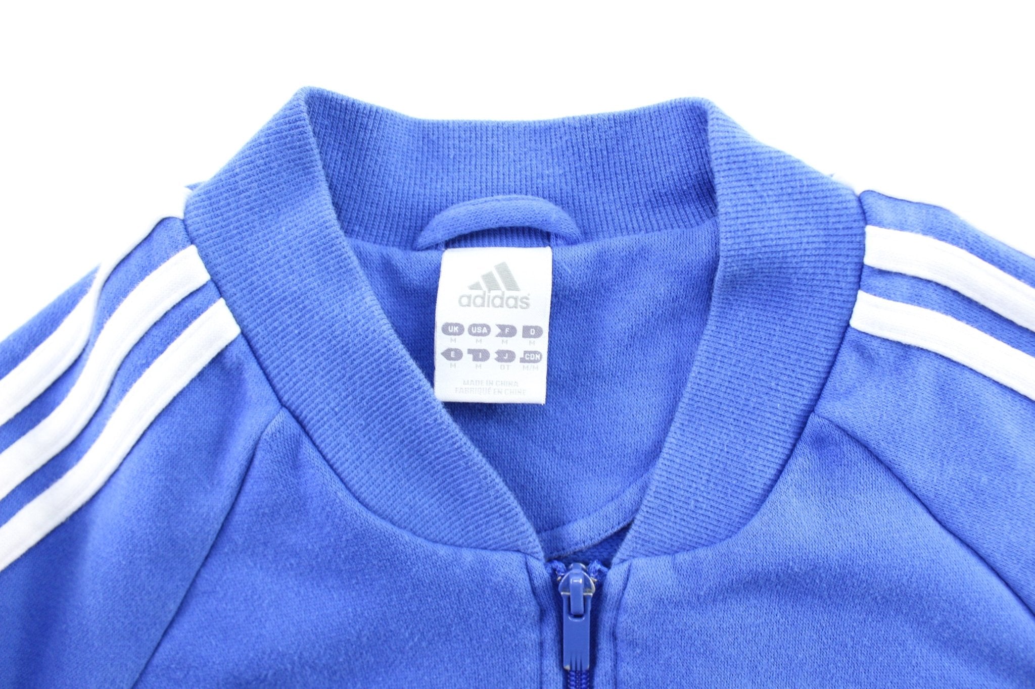 Women's Adidas Embroidered Logo Chelsea Football Club Striped Zip Up Jacket - ThriftedThreads.com