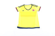 Women's Adidas Embroidered Logo Columbia Striped Soccer Jersey - ThriftedThreads.com