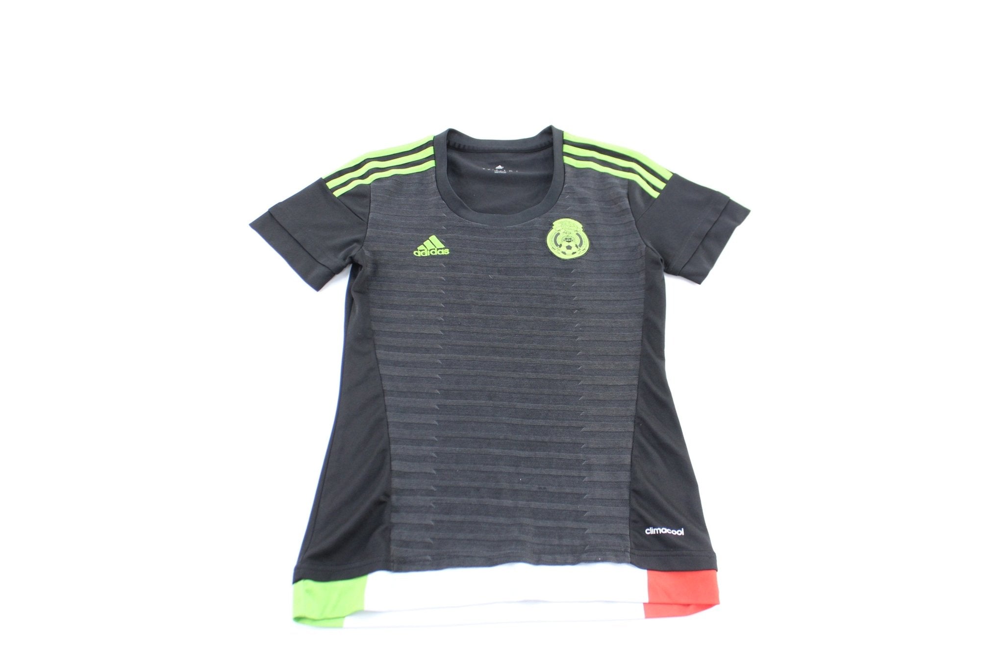 Women's Adidas Embroidered Logo Mexico Striped Soccer Jersey - ThriftedThreads.com