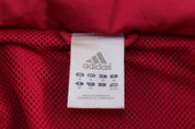 Women's Adidas Embroidered Logo Pink Striped Zip Up Jacket - ThriftedThreads.com