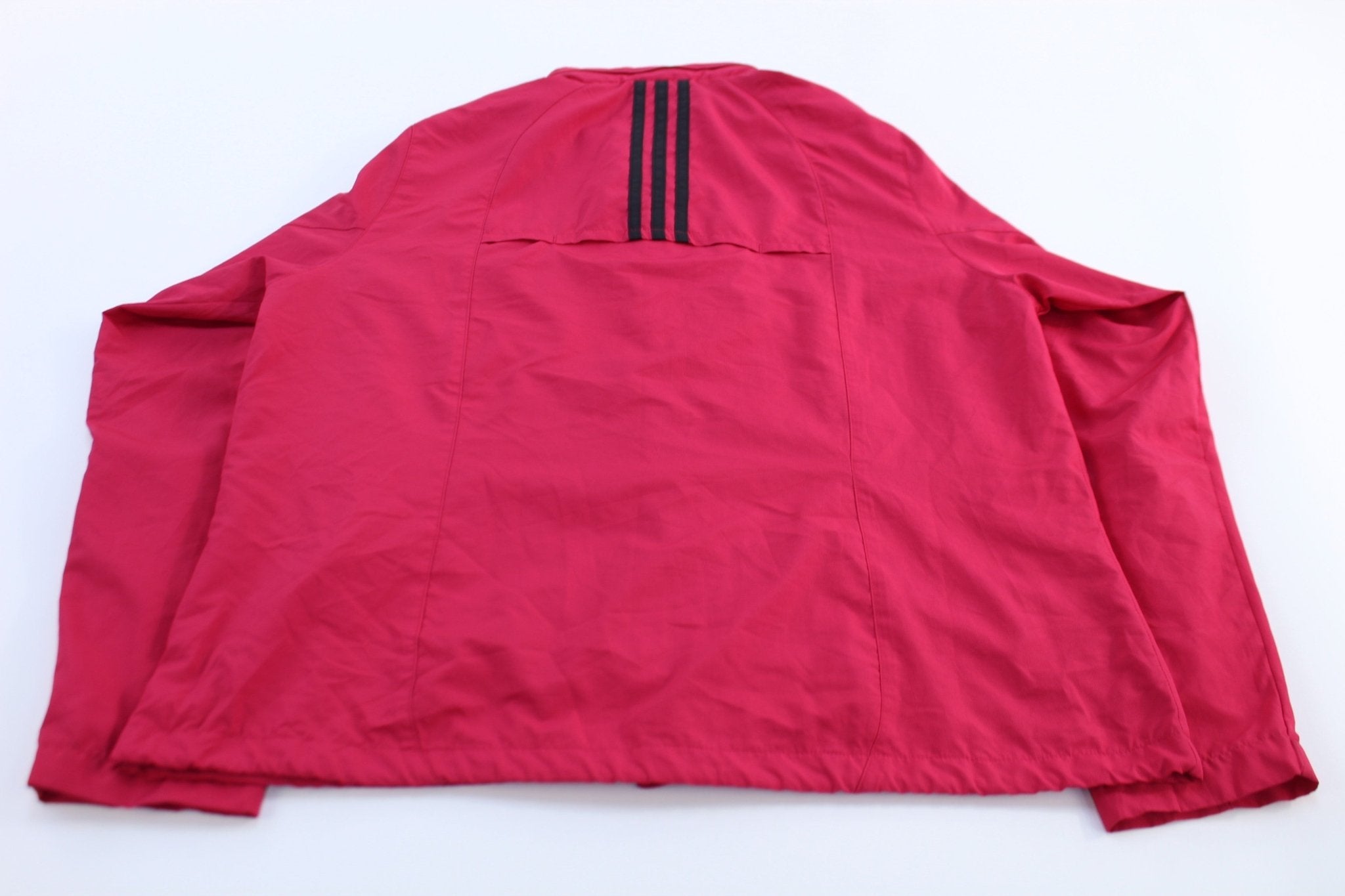Women's Adidas Embroidered Logo Pink Striped Zip Up Jacket - Jackets - Thrifted Threads
