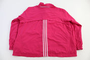 Women's Adidas Embroidered Logo Pink Windbreaker Jacket - Jacket - Thrifted Threads