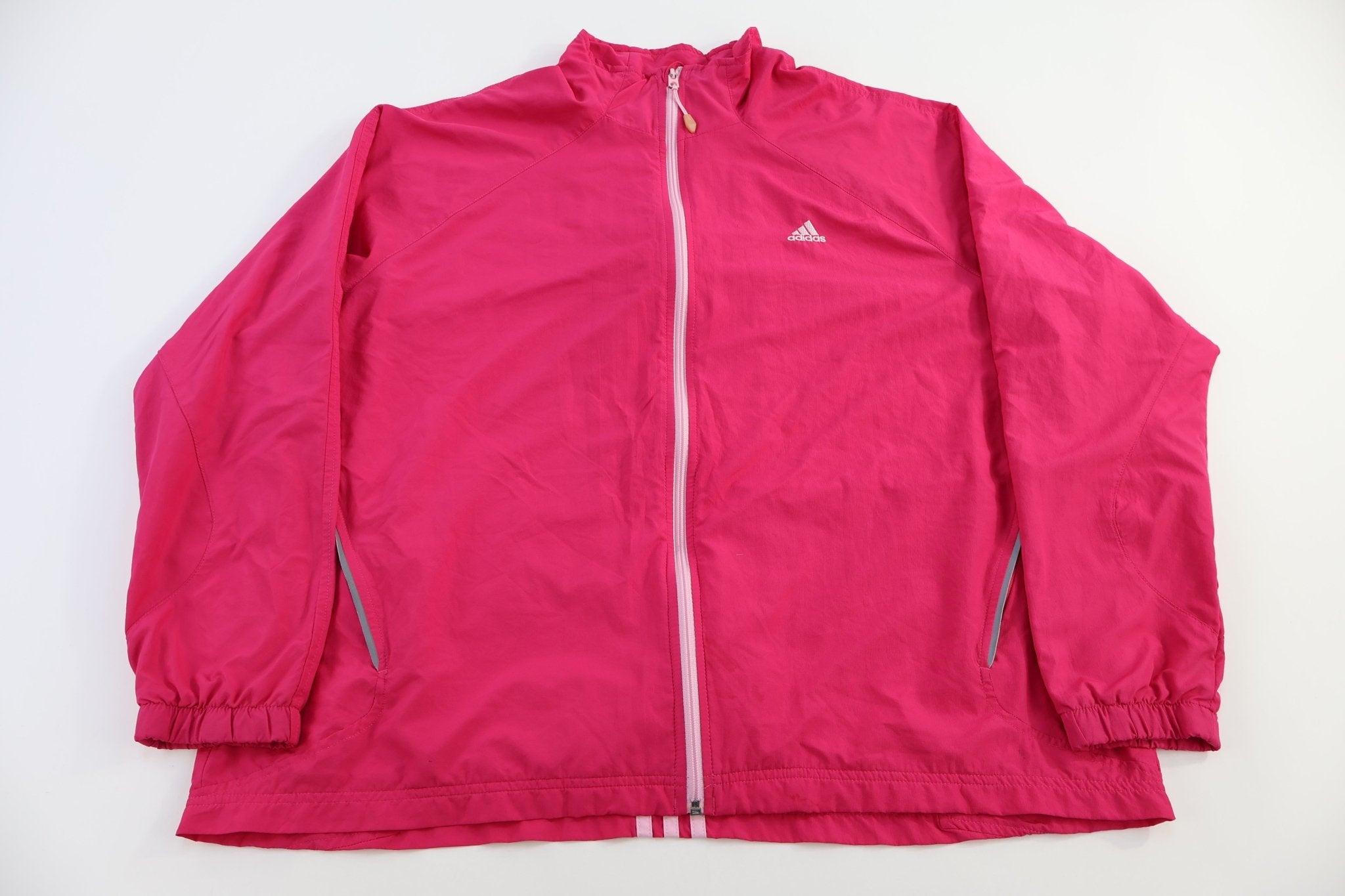 Women's Adidas Embroidered Logo Pink Windbreaker Jacket - Jacket - Thrifted Threads