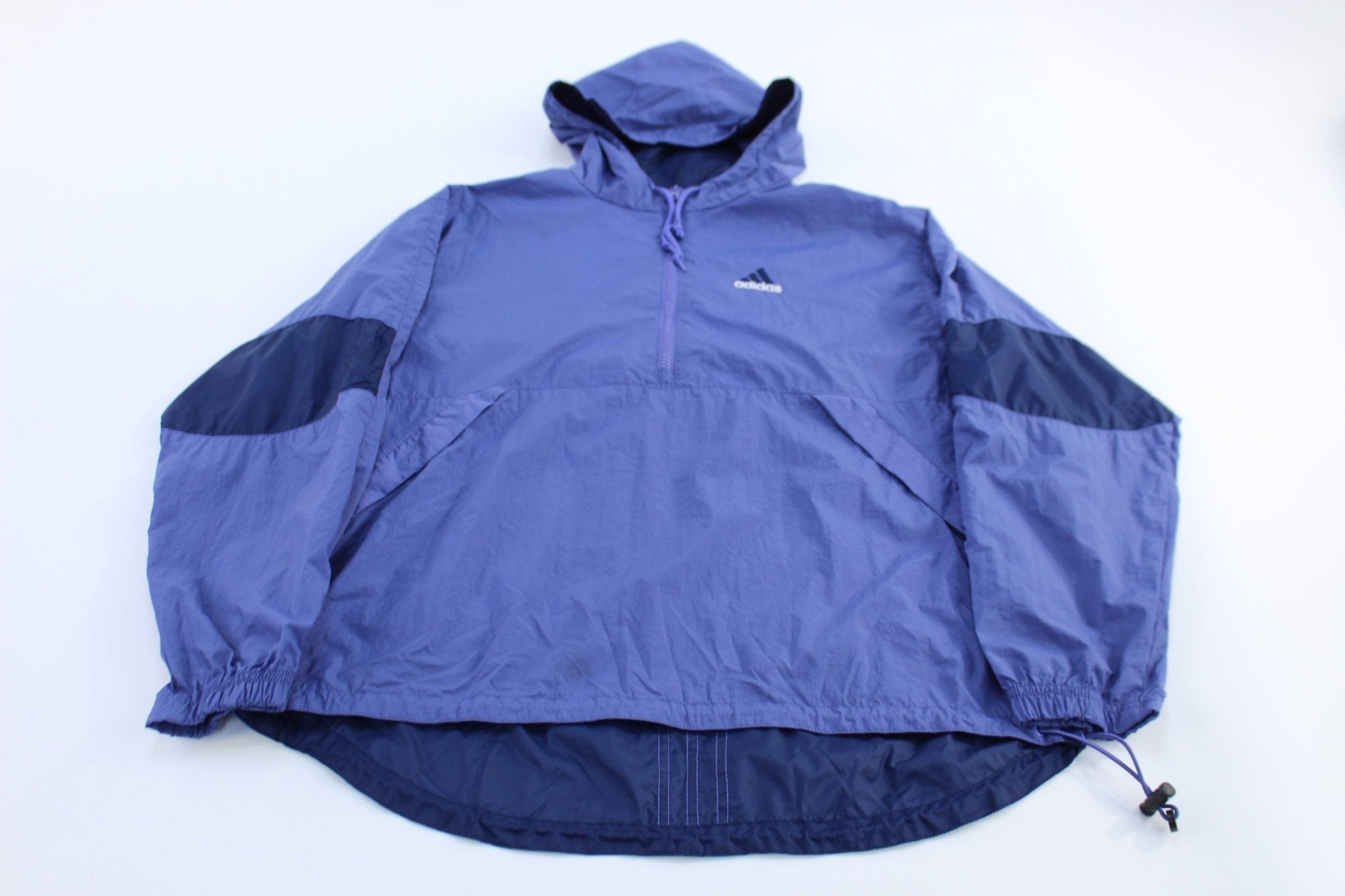 Women's Adidas Embroidered Logo Quarter Zip Windbreaker - Jacket - Thrifted Threads