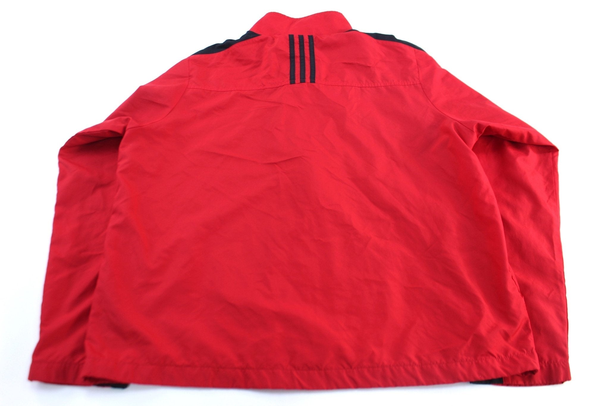 Women's Adidas Embroidered Logo Red & Black Zip Up Jacket - Jacket - Thrifted Threads