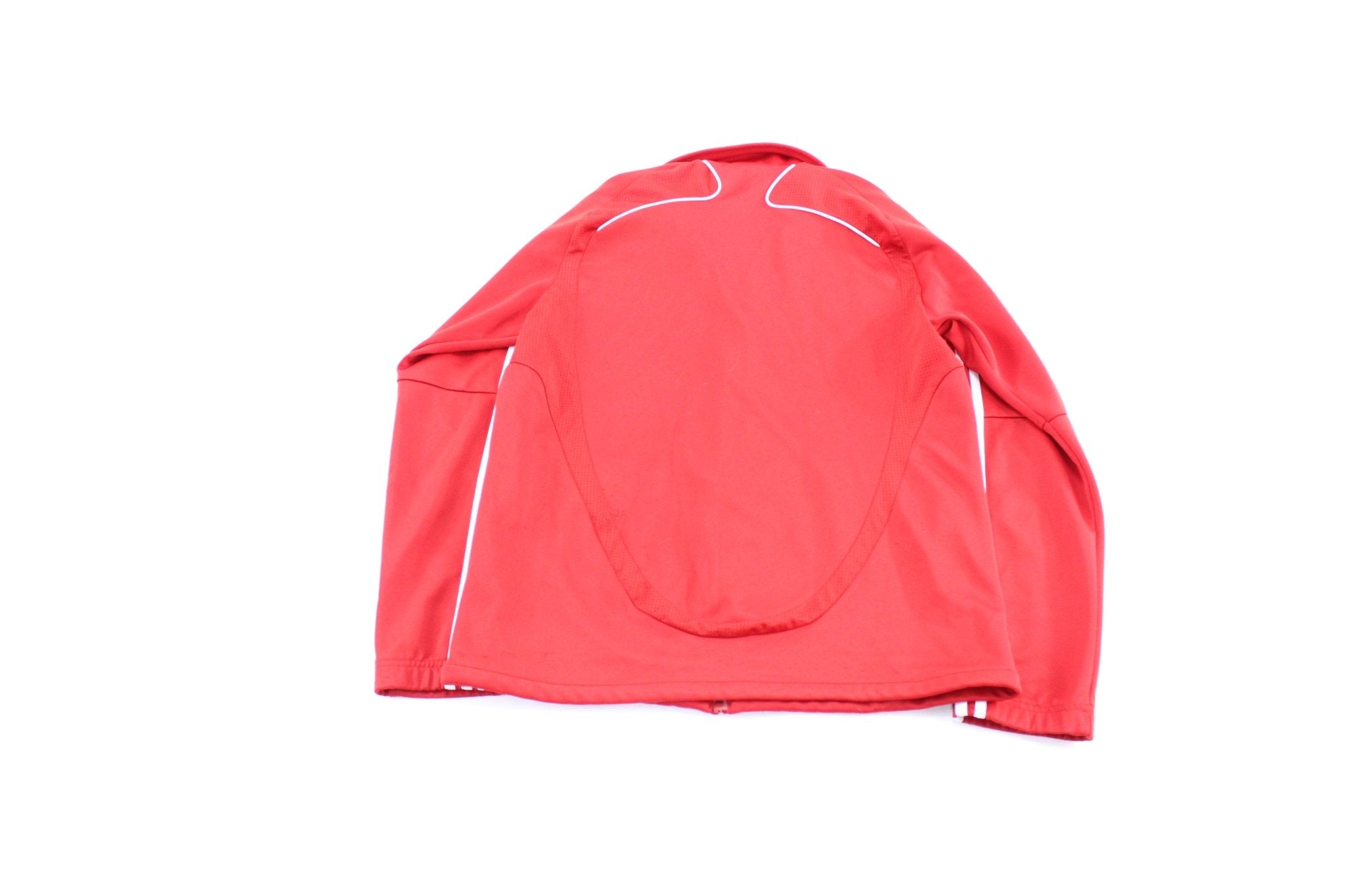 Women's Adidas Embroidered Logo Red & White Track Jacket - ThriftedThreads.com