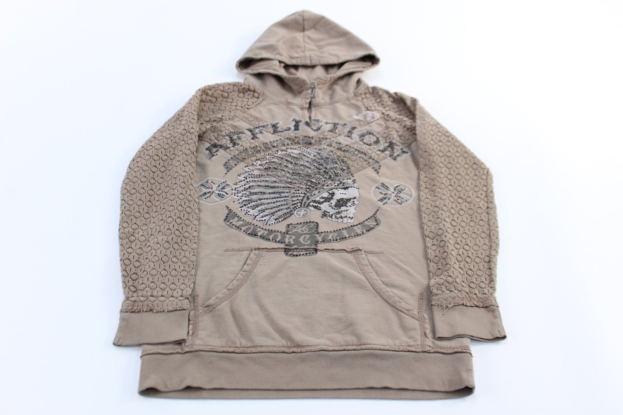 Women's Affliction Motorcycles American Customs Hoodie - ThriftedThreads.com