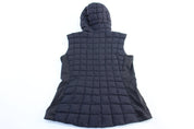 Women's Arc'teryx Logo Black Hooded Puffer Vest - ThriftedThreads.com