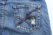 Women's Buckle Bootcut Denim Jeans - ThriftedThreads.com