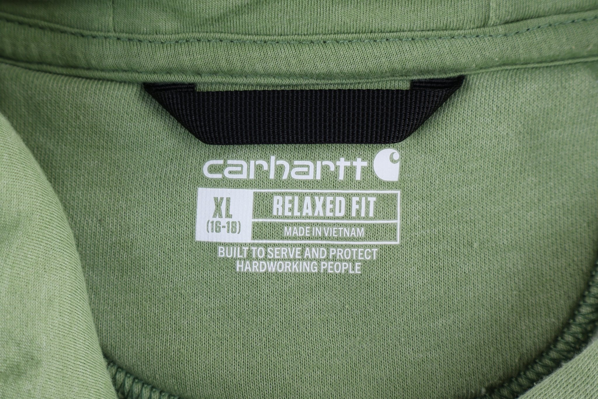 Women's Carhartt Logo Green Pullover Hoodie - Jackets - Thrifted Threads