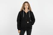 Women's Carhartt Logo Patch Black Full Zip Jacket - Jacket - Thrifted Threads
