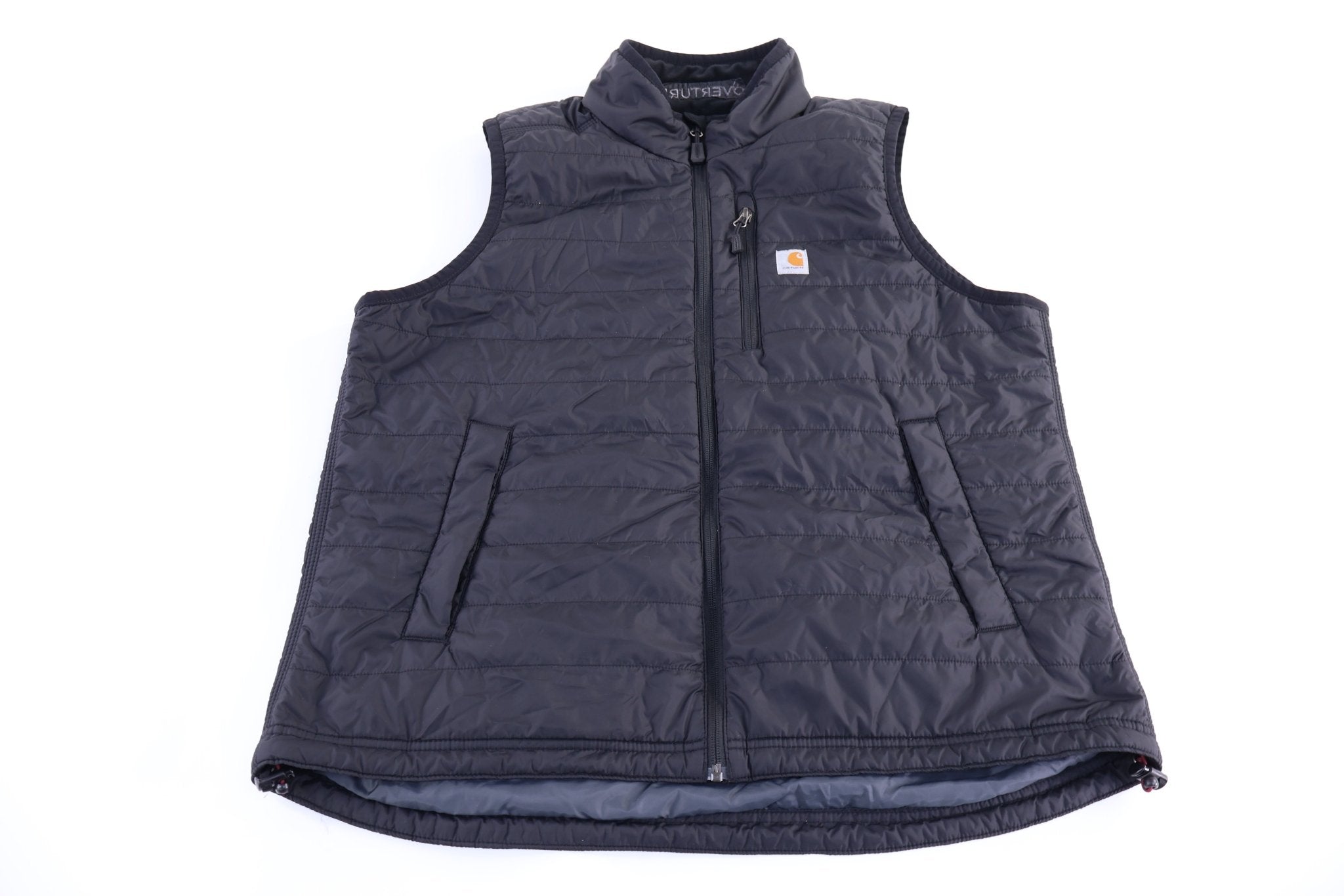 Women's Carhartt Logo Patch Black Full Zip Vest - Vest - Thrifted Threads