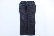 Women's Carhartt Logo Patch Black Slim Fit Pants - ThriftedThreads.com