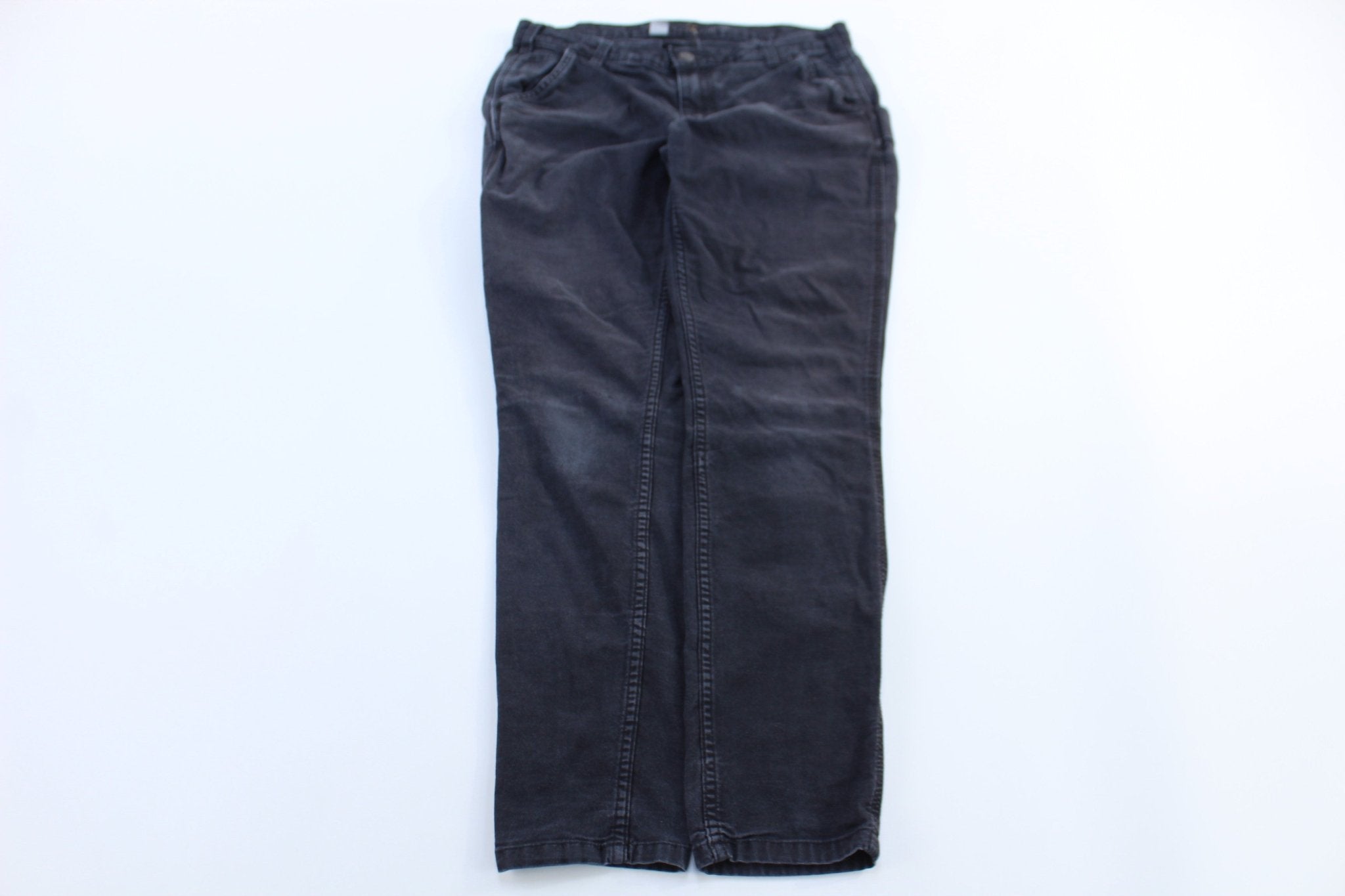 Women's Carhartt Logo Patch Black Slim Fit Pants - ThriftedThreads.com