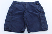 Women's Carhartt Logo Patch Blue Cargo Shorts - ThriftedThreads.com