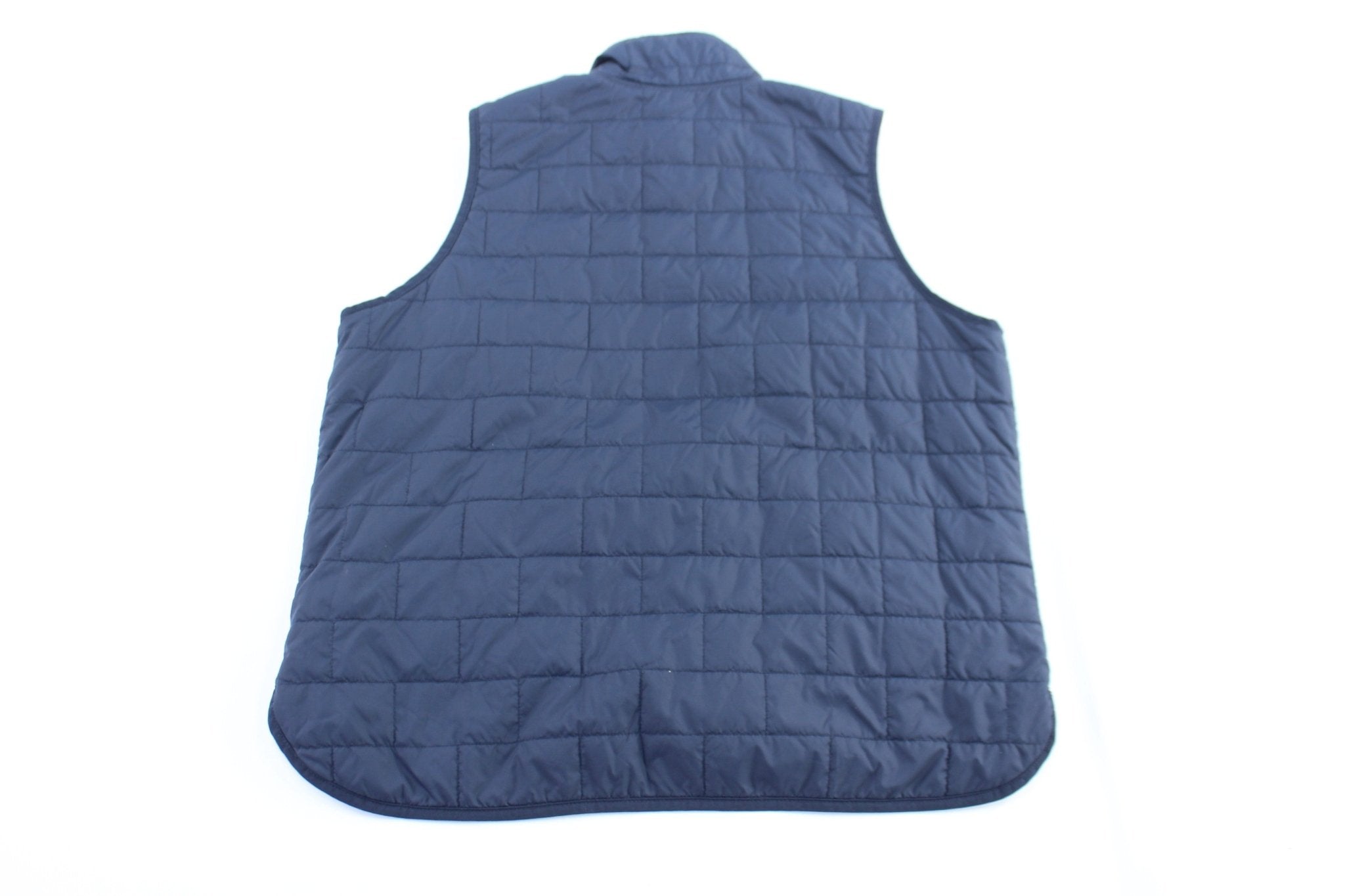 Women's Carhartt Logo Patch Blue & Green Reversible Vest - ThriftedThreads.com