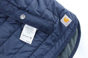 Women's Carhartt Logo Patch Blue & Green Reversible Vest - ThriftedThreads.com
