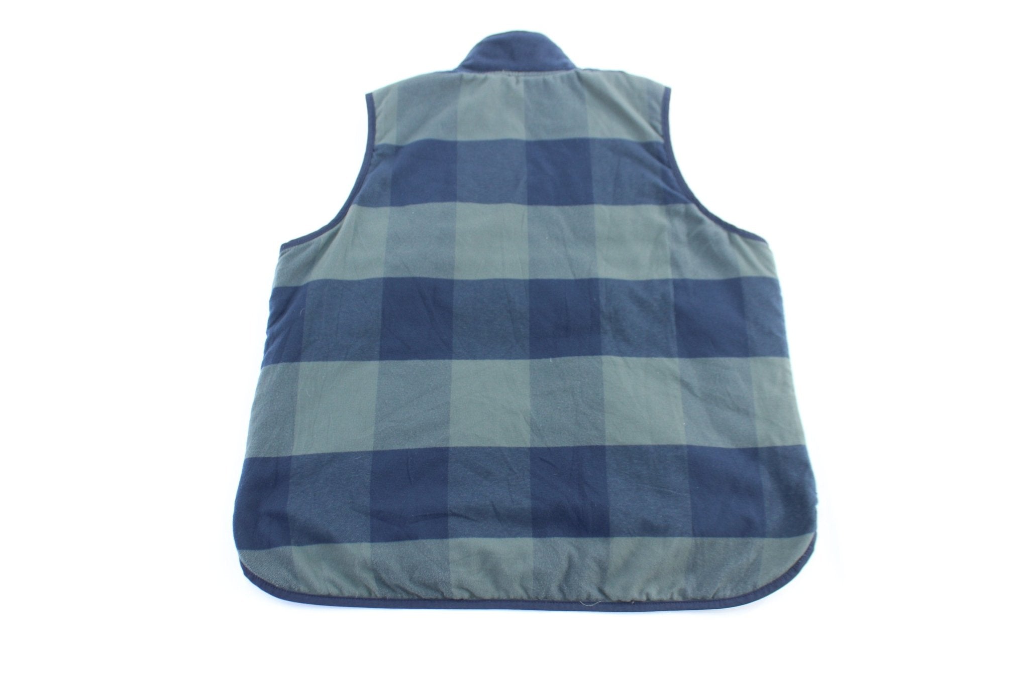 Women's Carhartt Logo Patch Blue & Green Reversible Vest - ThriftedThreads.com