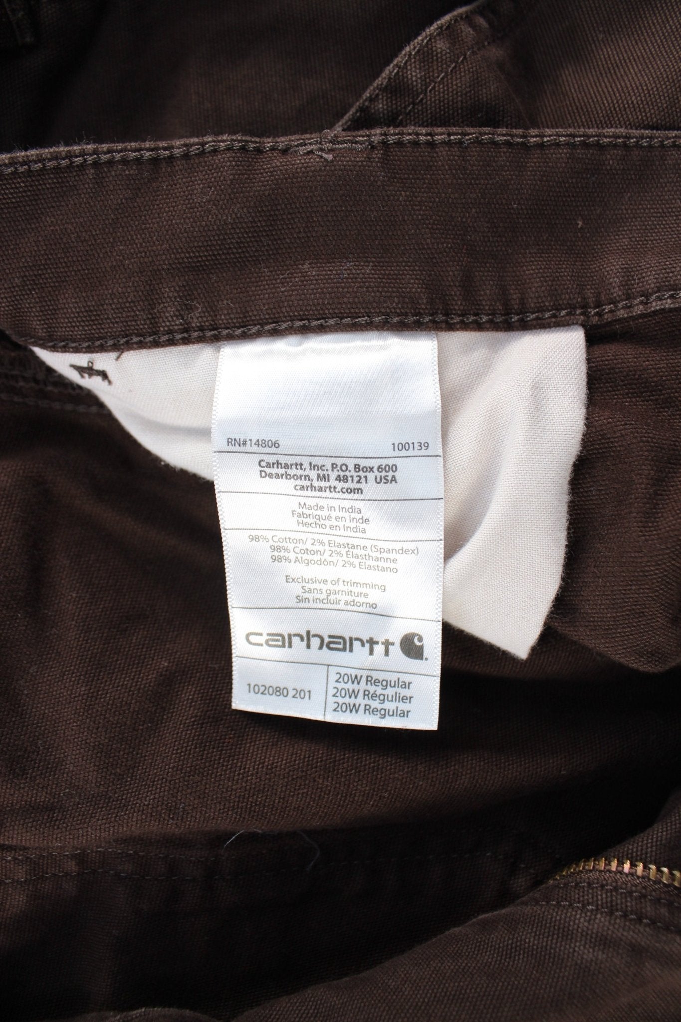 Women's Carhartt Logo Patch Brown Carpenter Pants - ThriftedThreads.com
