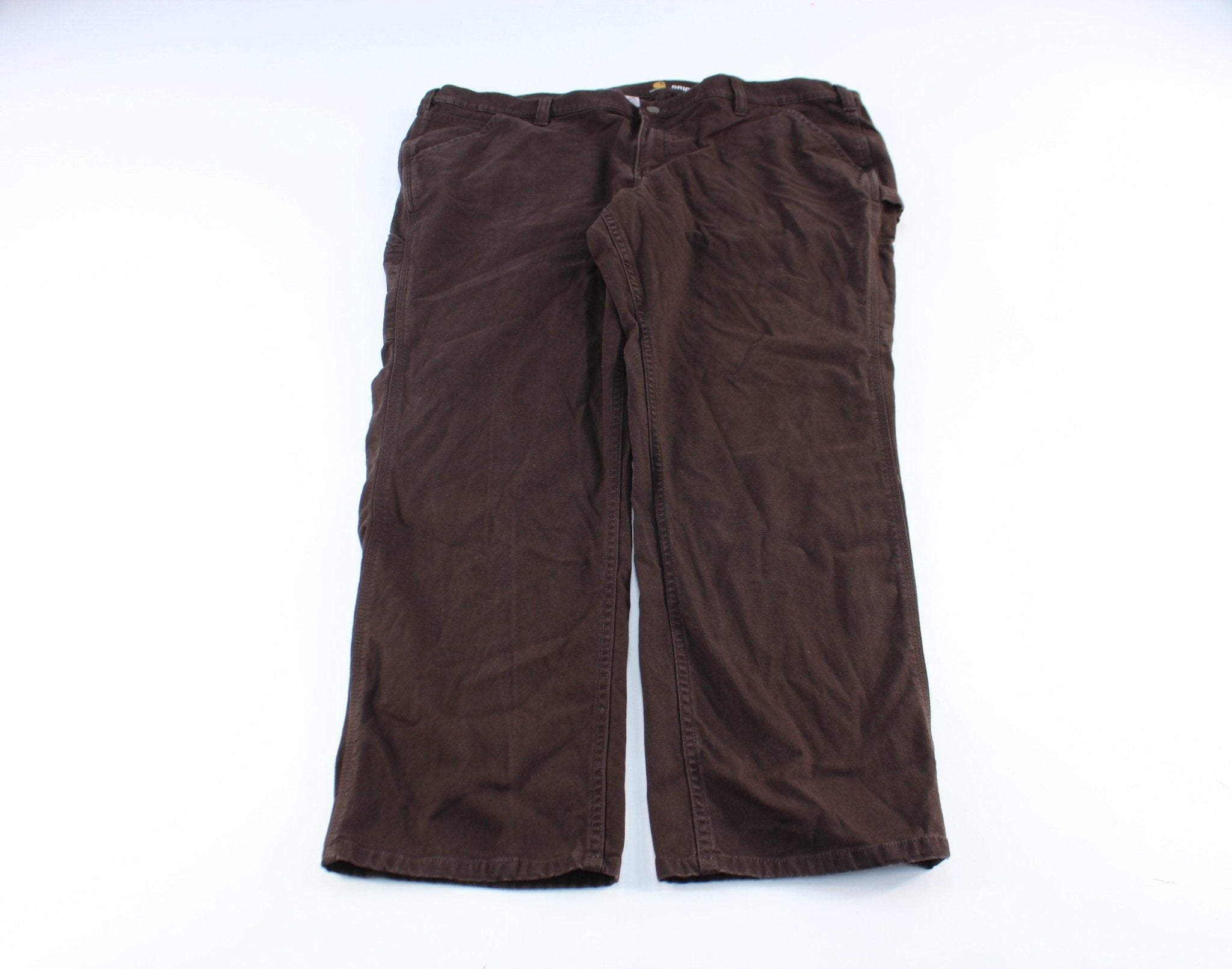 Women's Carhartt Logo Patch Brown Carpenter Pants - ThriftedThreads.com