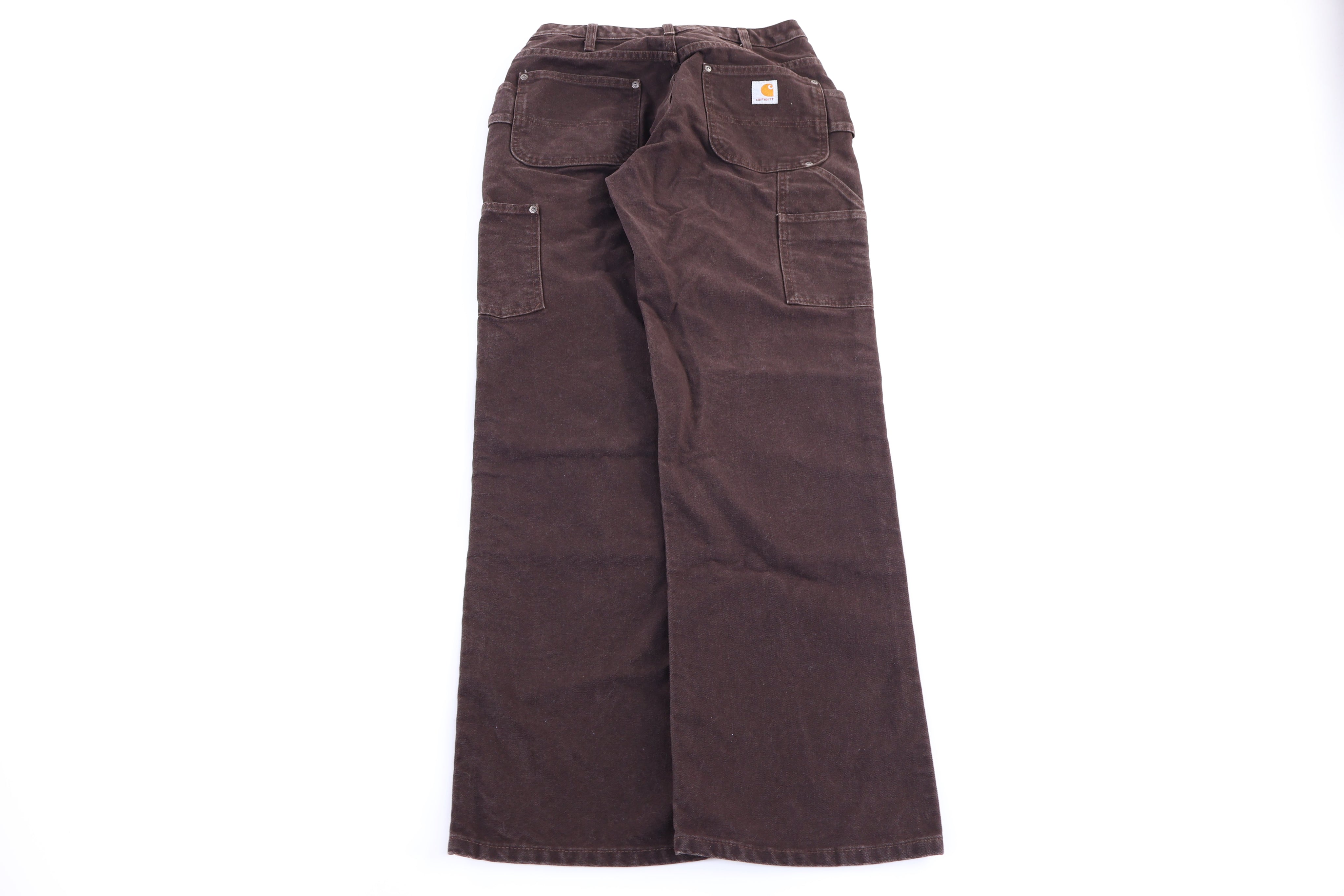Women's Carhartt Logo Patch Brown Double Knee Pants - Pants/Shorts - Thrifted Threads