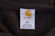 Women's Carhartt Logo Patch Brown Pullover Hoodie - Sweatshirt - Thrifted Threads