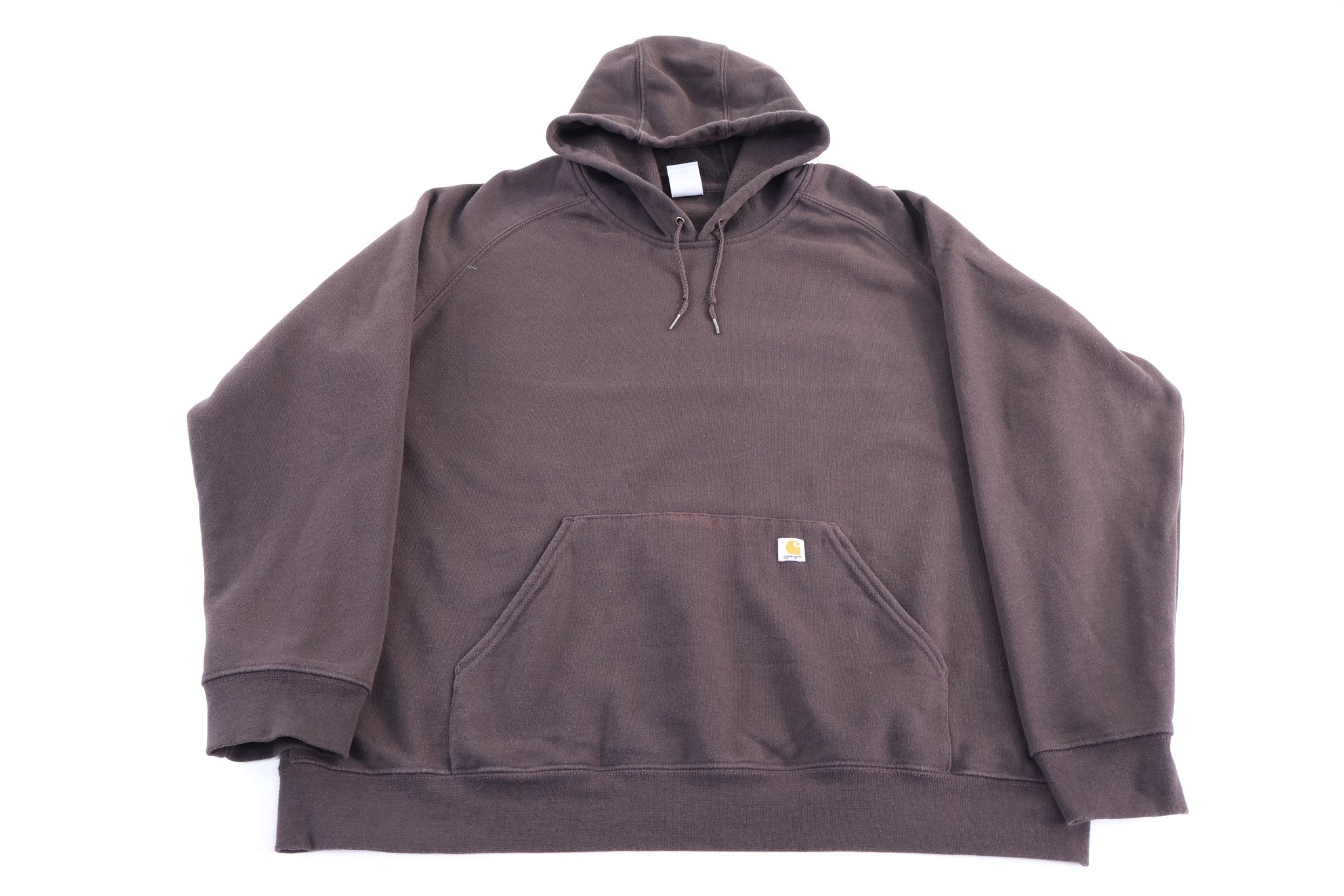 Women's Carhartt Logo Patch Brown Pullover Hoodie - Sweatshirt - Thrifted Threads