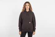 Women's Carhartt Logo Patch Brown Pullover Hoodie - Sweatshirt - Thrifted Threads